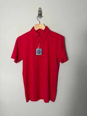 NEW Fernando Pena Performance Polo Shirt Mens Short Sleeve Red Golf Tee *9